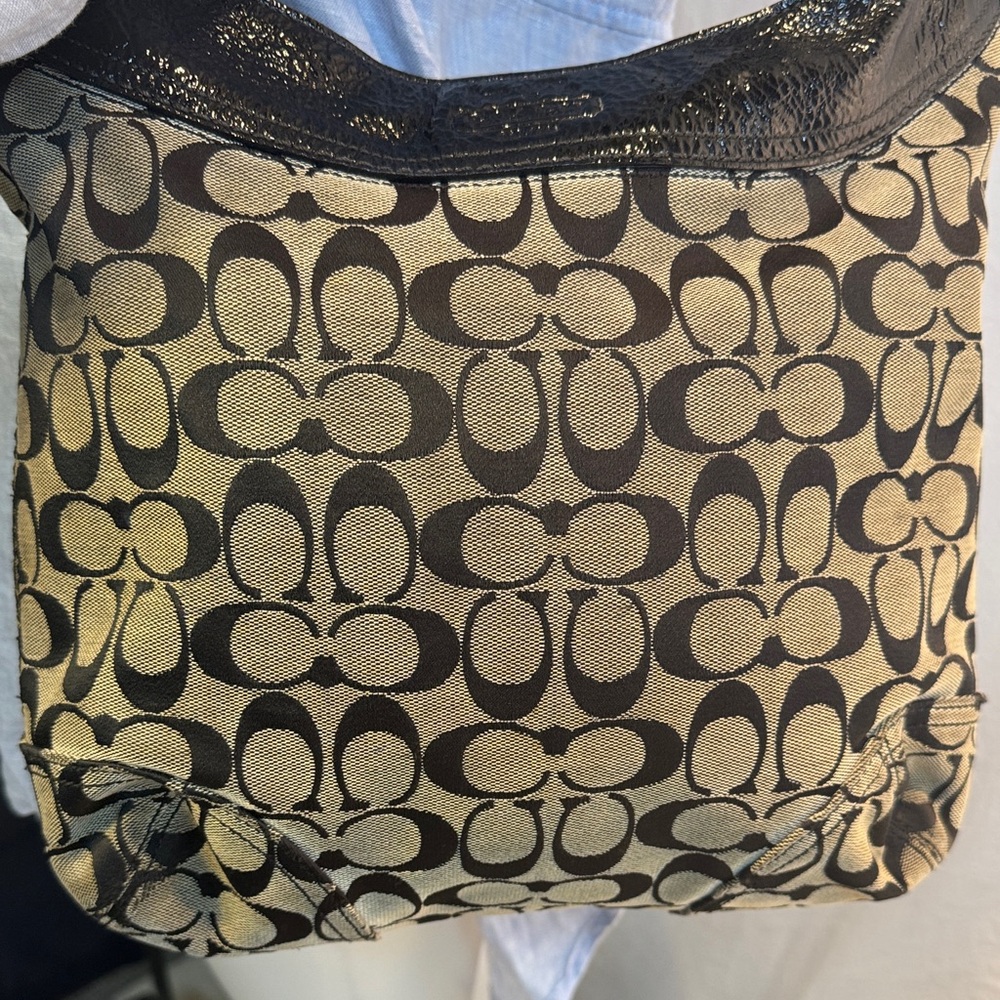 Coach Black and Gray Signature Crossbody Bag - Picture 5 of 13